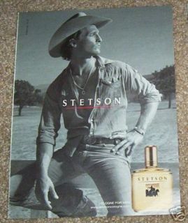 2004 Ad Stetson Mens Cologne Cowboy Matthew McConaughey