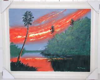 Florida Artist John Maynor Signed Original Highwaymen Landscape