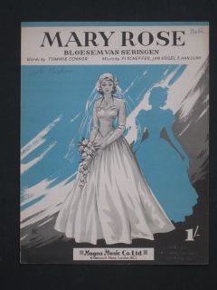 Mary Rose 1940s Sheet Music Bloesem Van Seringen Tommie Connor