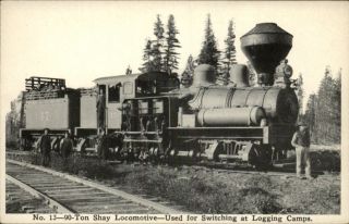 McCloud CA River Lumber Co 90 Ton Shay Locomotive PC