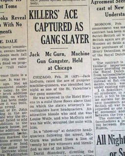 St Valentines Day Massacre Jack Mcgurn Arrest Al Capone Hitman