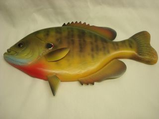 Wood Carving Fish Plaque by Paul McNeal Spearing Decoy Fish Decoy Folk