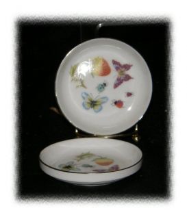 Vintage Porcelain Butterfly Strawberry Coasters