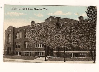 Postcard Post Card Mauston Wisconsin Wis Wi High School
