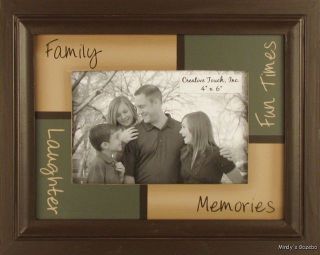Antique FAMILY LAUGHTER MEMORIES PHOTO FRAME Primitive Country Home