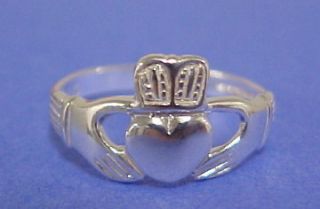 Silver Rinsterling Silver Mens Claddagh Ring Size 8g
