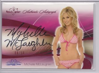 Michelle McLaughlin 2008 Benchwarmer Sig Series Autographed Pink Card