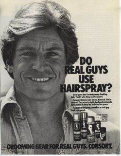 1984 Consort Mens Hair Spray Print Ad do Real Guys Use Hairspray