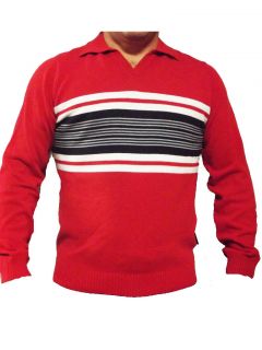 Sergio Tacchini Knitted Wash Pullover Mens New Red Superb