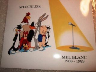 Speechless Mel Blanc tribute Warner Bros NEW 8 x 10 inches Bugs Bunny