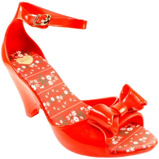 Womens Mel by Melissa Apple Bow Red Ankle Strap Wedge Heel Sandals