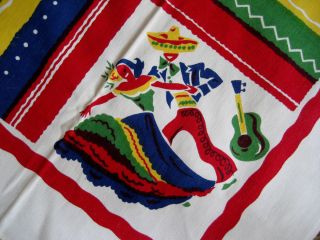 Vintage Mexican Fiesta Southwestern Tablecloth ~ Small Size ~ Colorful
