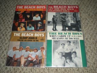 The Beach Boys Lot of 14 Orig Capitol Surf 45s w Picture Sleeves