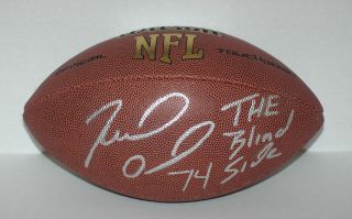 Michael Oher Signed NFL Compsite Leather Football Wilson w Insc