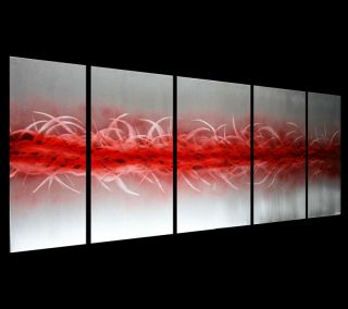 Red Metal Wall Decor Abstract Modern Art Contemporary Unique Artwork