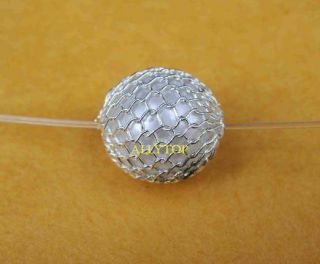 12mm Spacer Beads Findings Pearl Mesh Ball Round 24pcs