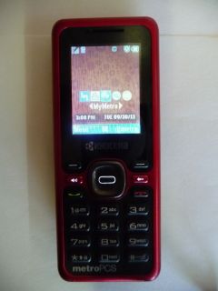 Metro Pcs Kyocera Domino Red Black Cell Phone