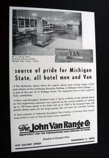 John Van Range Co Kellogg Center Michigan State 1960 Ad