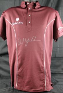 PHIL MICKELSON AUTHENTIC SIGNED BARCLAYS MAROON GOLF SHIRT PSA DNA
