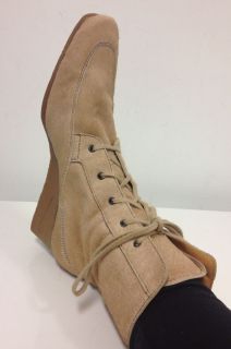 hogan❤ Tan Pony Hair Boots Rubber Wedge Size 10 Just Stunning