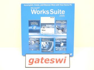 MICROSOFT WORKS SUITE 2005 COMPLETE PC CD HAS WORD PRODUCT KEY 5 DISCS