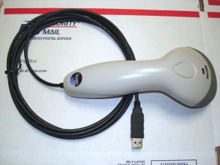 Metrologic White MS9520 Barcode Scanner w 10ft USB Cable RS232 Serial