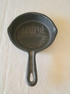 Vintage Meyers Furniture Advertising Cast Iron Frying Pan 1601 Montana