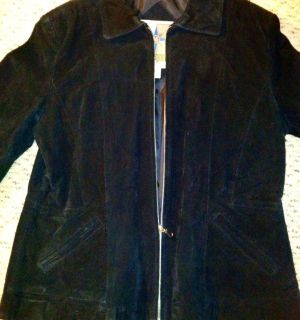 Womens Black Suede Leather Coat by Middlebrook Size XL