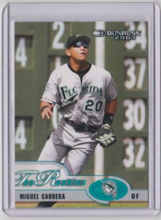 MIGUEL CABRERA Tigers 2003 Donruss The Rookies #7 MINT 7 Available