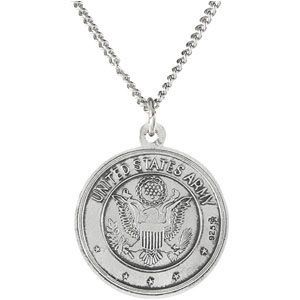 US Army Saint St Christopher Pendant Medal 18 Chain Sterling Silver
