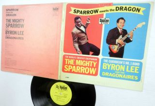 Mighty Sparrow Meets The Dragon Byron Lee Barbados LP Gatefold Jacket
