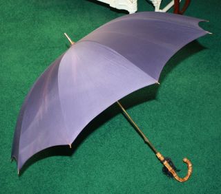 Vintage Umbrella Parasol Dark Purple PK Nylon