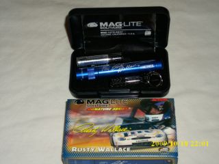 NASCAR Rusty Wallace Mini Maglite Flashlight w Case