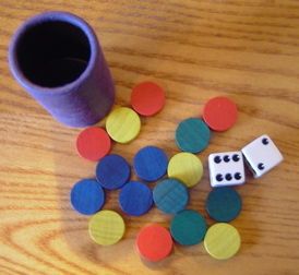 Parcheesi Game Parts 16 Wooden Movers 2 Dice Cup Milton Bradley