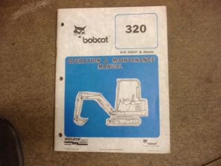 Bobcat 320 Mini Excavator Owners Maintenance Manual