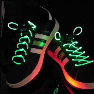 New Green LED Light UP Shoelaces Disco Flash Lite Glow Stick Dance
