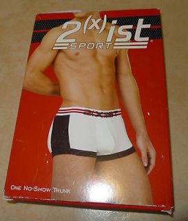 Stretch No Show Trunk Boxer Briefs Mens Medium White Shorts 2(X)IST