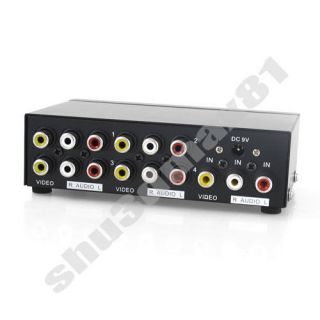 Port 3RCA AV Audio Video TV Splitter Switch Box S1429