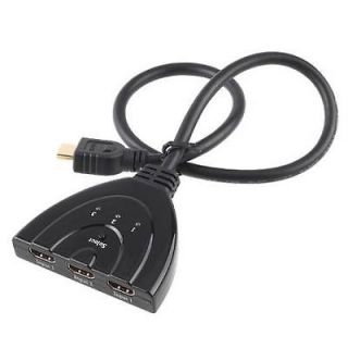 Port 3X1 HDMI Switch Switcher Selector 55cm Hub Cable Support 3D HD