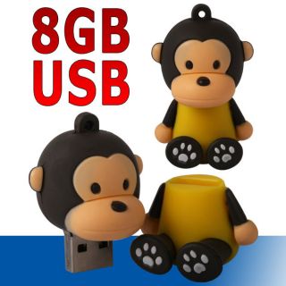 8GB GIG NOVELTY MONKEY ANIMAL KEYRING USB 2.0 MEMORY STICK FLASH