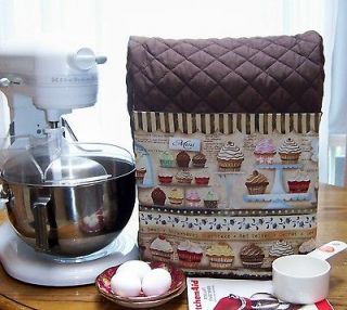 BROWN QUILTED Kitchen Aid MIXER Stand cover cupcake store front POCKET