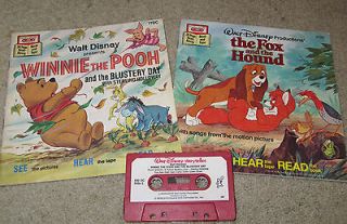 Disney FOX & HOUND/WINNIE THE POOH BLUSTERY DAY Read Along BOOK on