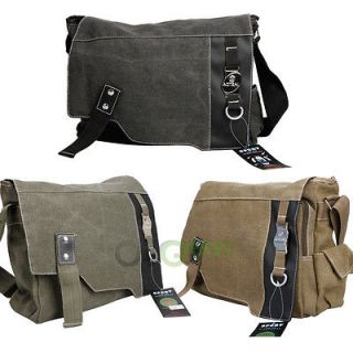 New Men Canvas Shoulder Messenger Bag Khaki/Black/Gr een 3 Colors to
