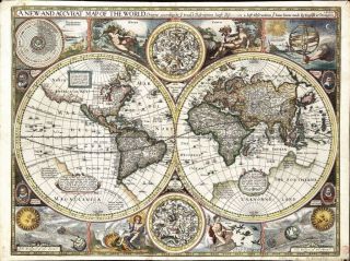 John Speed   A new and accurate Map of the World   1626 Large Canvas