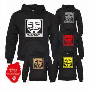 Disobey Hoodie Anonymous V For Vendetta Mask We Are The 99% Jumper