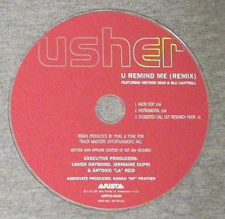 Usher   U Remind Me Remix 3 tracks   2001 U.S. PROMO cd   RARE