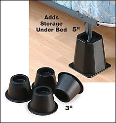 New Bed Risers Bed Risers give you extra storage under the bed