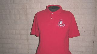 CLEVELAND BARONS sewn red hockey polo shirt Medium