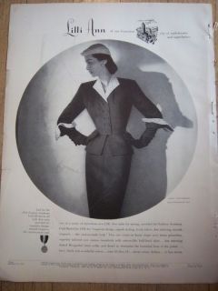 1951 Vintage LILLI ANN Suit Fashion Ad