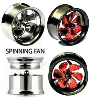 Spinning Pinwheel Turbine Fan Flesh Tunnel Plug SCREW ON FIT Double